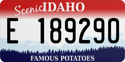 ID license plate E189290