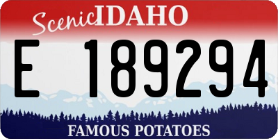 ID license plate E189294