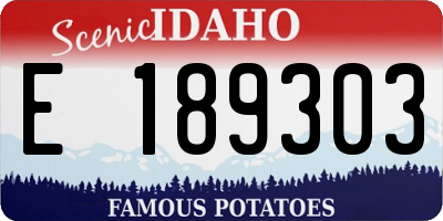 ID license plate E189303