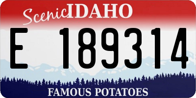 ID license plate E189314