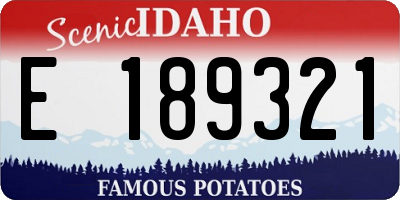 ID license plate E189321