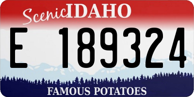ID license plate E189324
