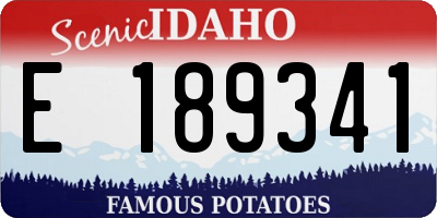 ID license plate E189341