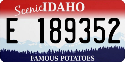 ID license plate E189352