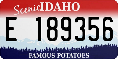 ID license plate E189356