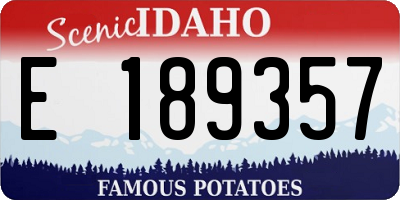 ID license plate E189357