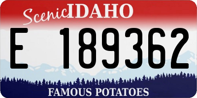 ID license plate E189362