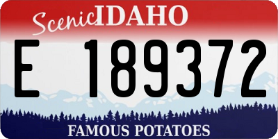 ID license plate E189372