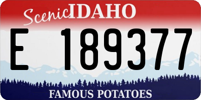 ID license plate E189377