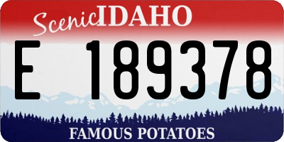 ID license plate E189378