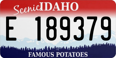 ID license plate E189379