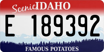 ID license plate E189392