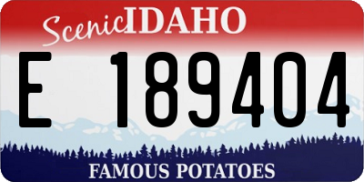 ID license plate E189404