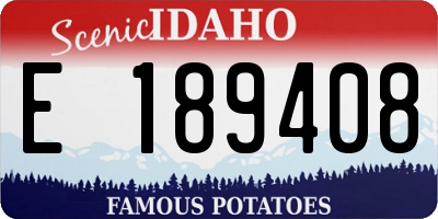 ID license plate E189408