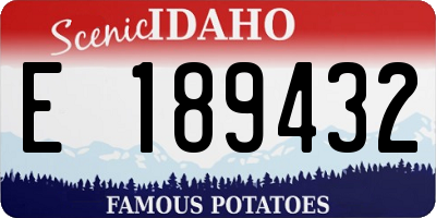 ID license plate E189432