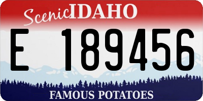 ID license plate E189456