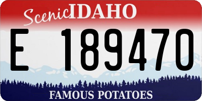 ID license plate E189470