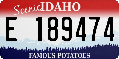 ID license plate E189474