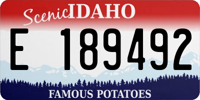 ID license plate E189492