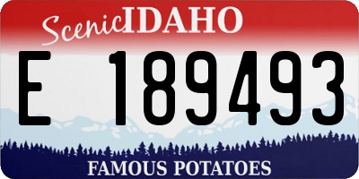 ID license plate E189493