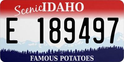 ID license plate E189497