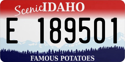 ID license plate E189501