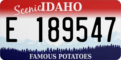 ID license plate E189547