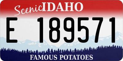 ID license plate E189571