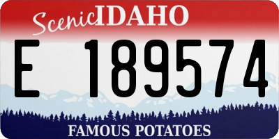 ID license plate E189574