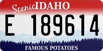 ID license plate E189614