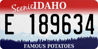 ID license plate E189634