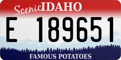 ID license plate E189651
