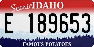 ID license plate E189653