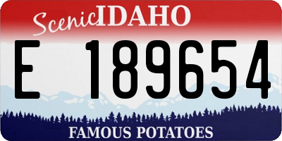 ID license plate E189654