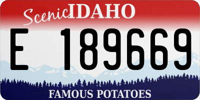 ID license plate E189669