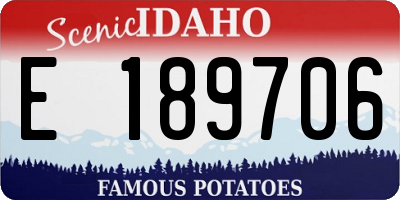 ID license plate E189706