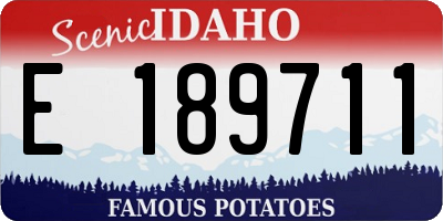 ID license plate E189711