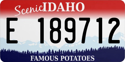 ID license plate E189712
