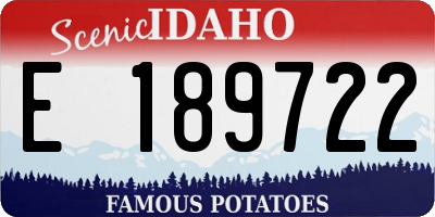 ID license plate E189722