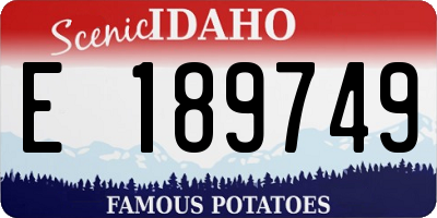 ID license plate E189749