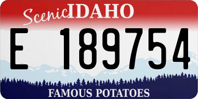 ID license plate E189754