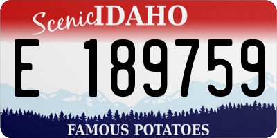 ID license plate E189759