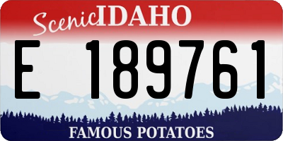 ID license plate E189761