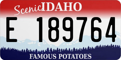 ID license plate E189764