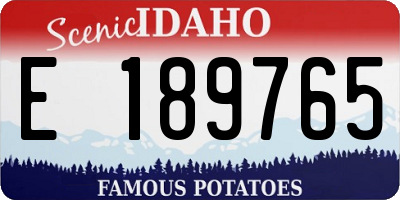 ID license plate E189765