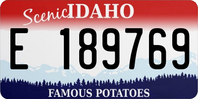 ID license plate E189769