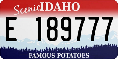 ID license plate E189777