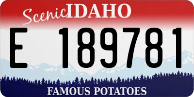 ID license plate E189781