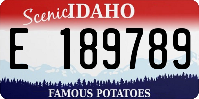 ID license plate E189789