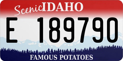 ID license plate E189790